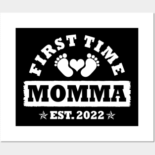 First Time Momma Est 2022 Funny New Momma Gift Posters and Art